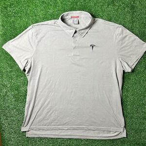 Tesla Polo Shirt Mens 3XL Gray Short Sleeve Embroidered Preppy Casual Men